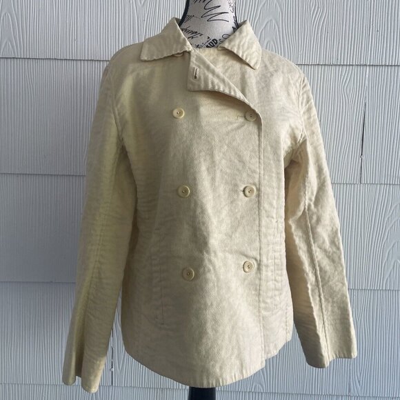 Eileen Fisher Designer Yellow Double Breasted Cotton Jacket - Women’s Small (UU) - Picture 1 of 9
